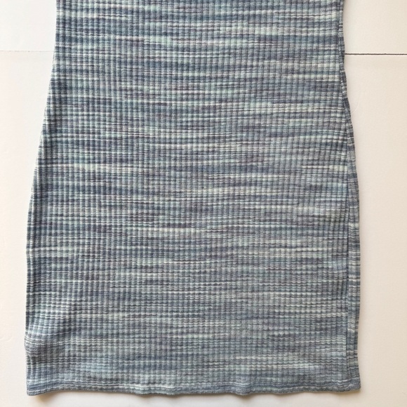 American Eagle AEO Dress Stretch Jersey Knit Ribbed Blue Heathered Comfy Sz L - Picture 13 of 13